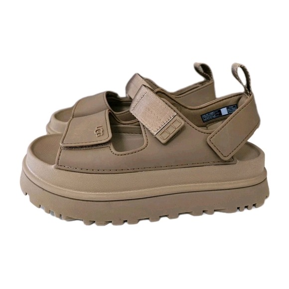 UGG Shoes - UGG Goldenglow Bison Brown Platform Sandal Women's US Size 9